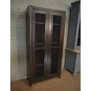 Armoire grillagée Tolix 2 portes en métal 