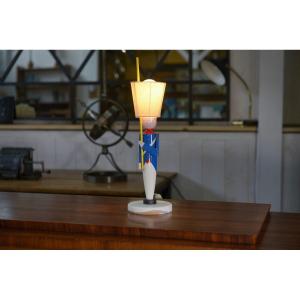 Lampe soldat empire par Suzanne Bonnichon pour Jacques Adnet 1960's