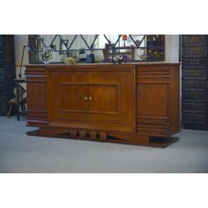 Charles Dudouyt 4-door Solid Oak Sideboard, 1940s