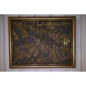 Grand tableau abstrait signé vers 1970's