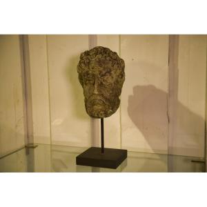 Neo-renaissance Stone Head Of A Man, Early 19th Century