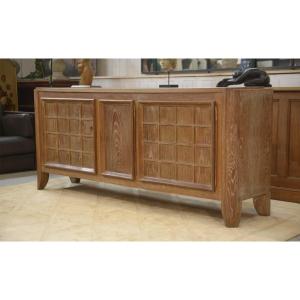 Buffet en chêne cérusé signé Maurice Rinck 1940's
