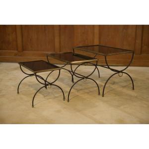 Set Of Three Nesting Tables In The Style Of Jean Royère, 1940s