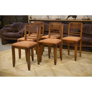 Ensemble de 6 chaises brutalistes 1950's