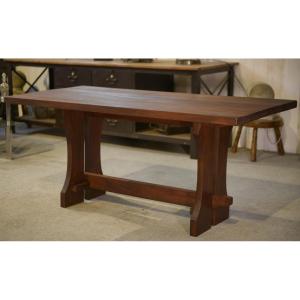 Table brutaliste en hêtre 1950's