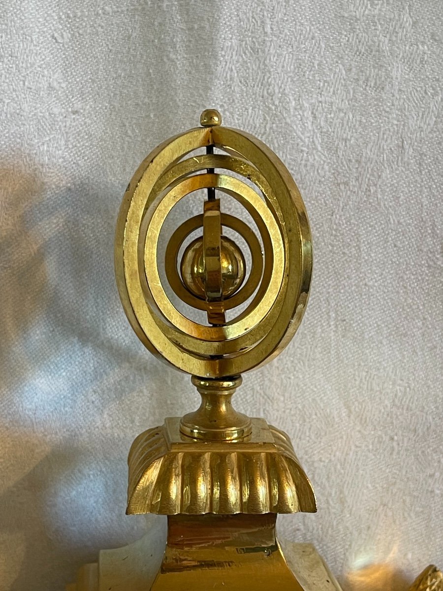 Pendulum Of Fome Crest In Gilt Bronze-photo-1