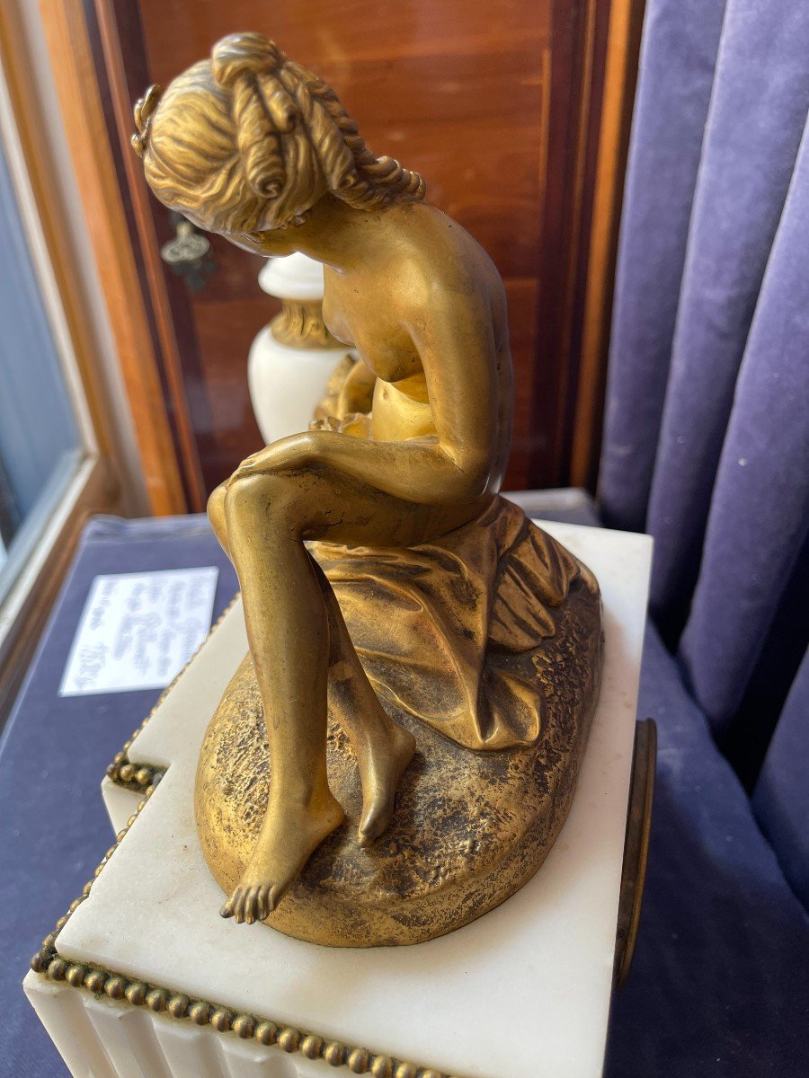 Pendule Garniture style Louis XVI  - Bronze "Vénus au bain" De Falconet Par Susse Frères-photo-1