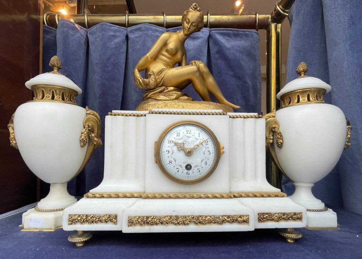 Pendule Garniture style Louis XVI  - Bronze "Vénus au bain" De Falconet Par Susse Frères