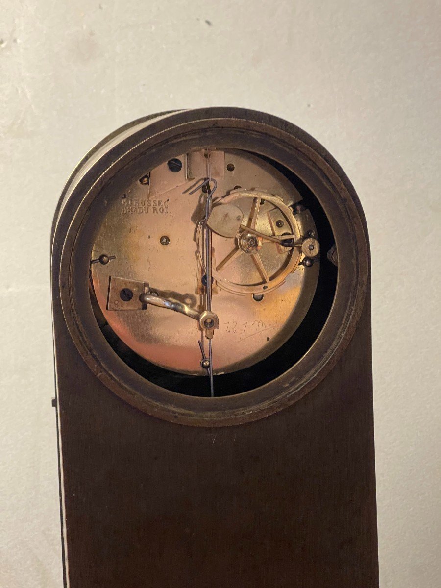Terminal Clock In Patinated Bronze "le Temps" Restoration Period-photo-2