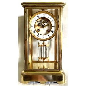 Beautiful Cage Clock 4 Mirrors - Visible "brocot" Escapement