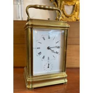 Large Model Travel Clock With Chiming Signed Drocourt In Paris - Revised 