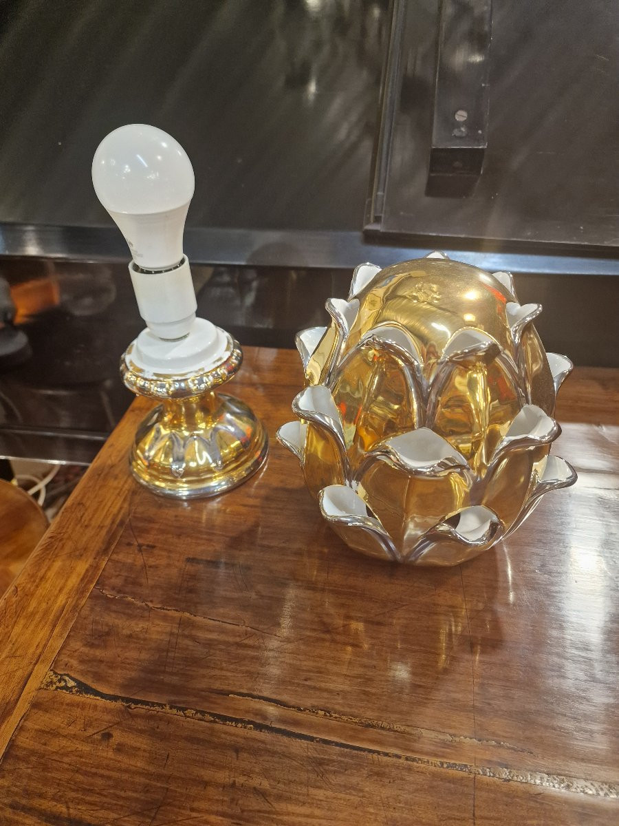 Lampe Ananas Design Vintage En Céramique -photo-3