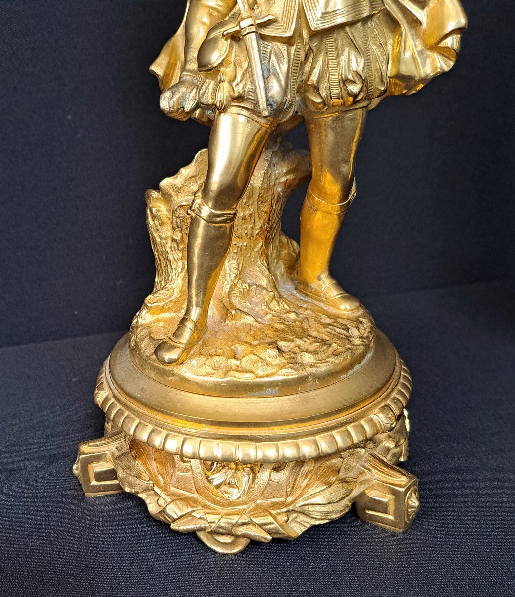 Pair Of Candle Holders In Crystal And Gilt Bronze-photo-1