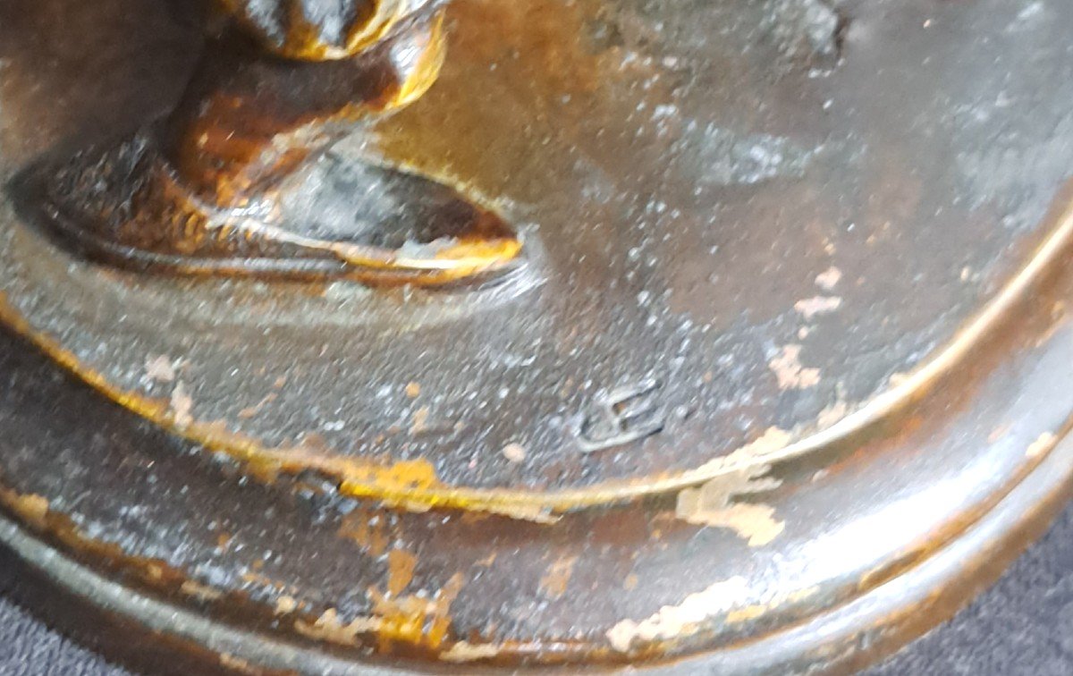 Musicienne au tambourin: Bronze orientaliste.-photo-4
