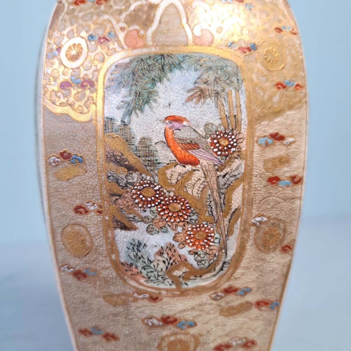 Satsuma: Japanese Vase With Romantic Decors.-photo-3