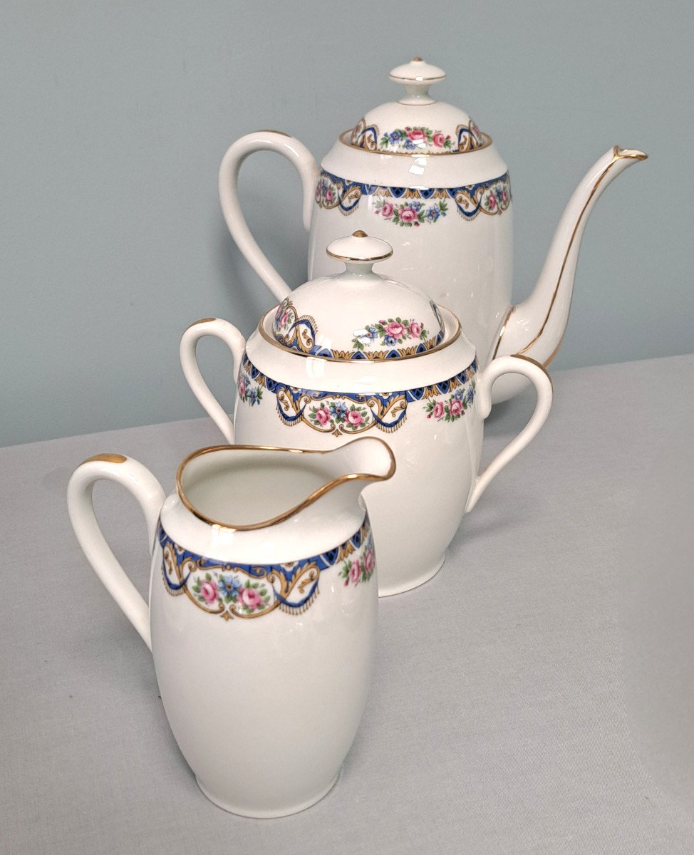 Service à Café De 28 Pièces Maison Salmon Porcelaine De Limoges-photo-2