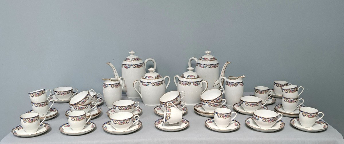 Service à Café De 28 Pièces Maison Salmon Porcelaine De Limoges-photo-1