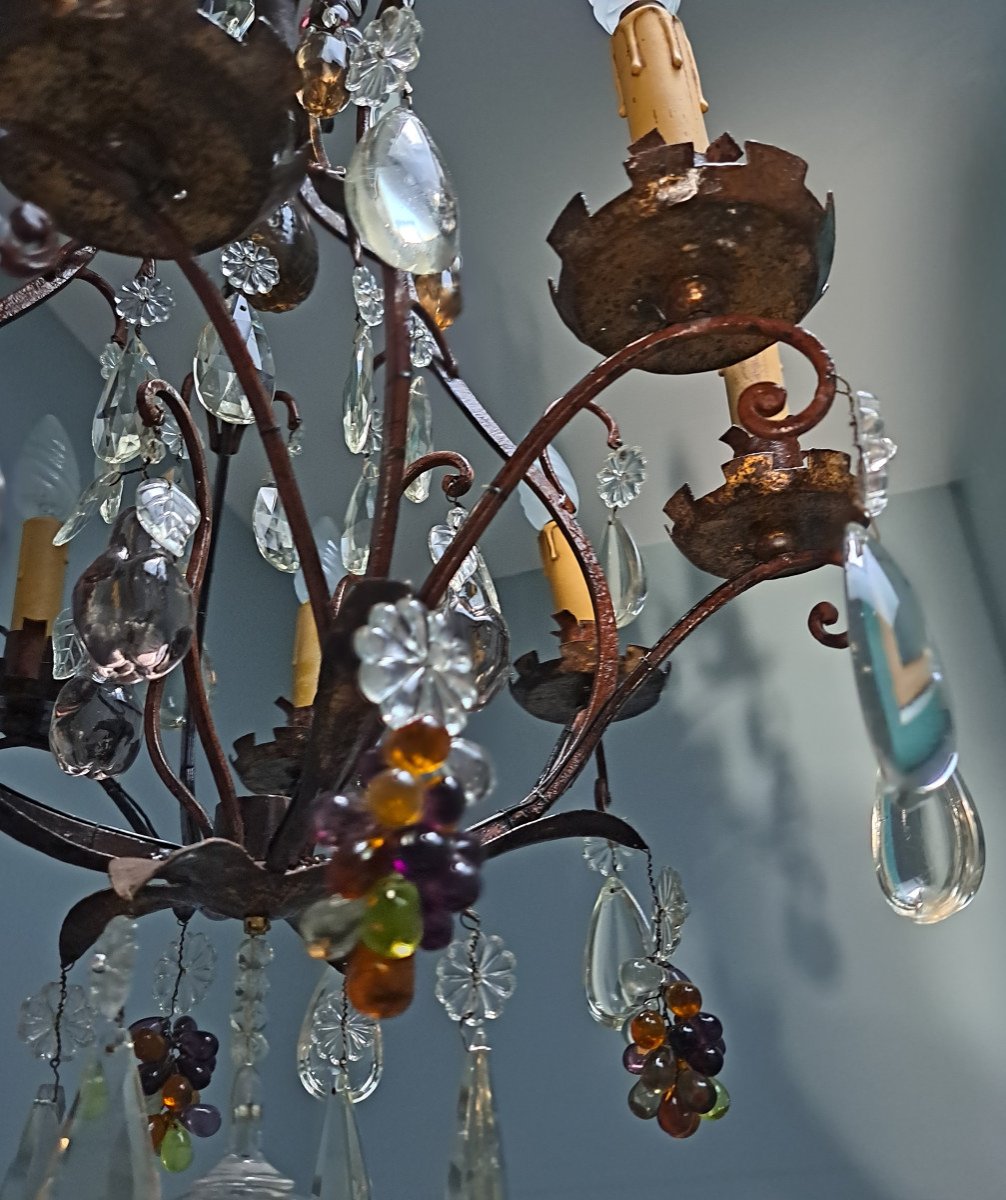 Cage Chandelier With Fruit Decor.-photo-2