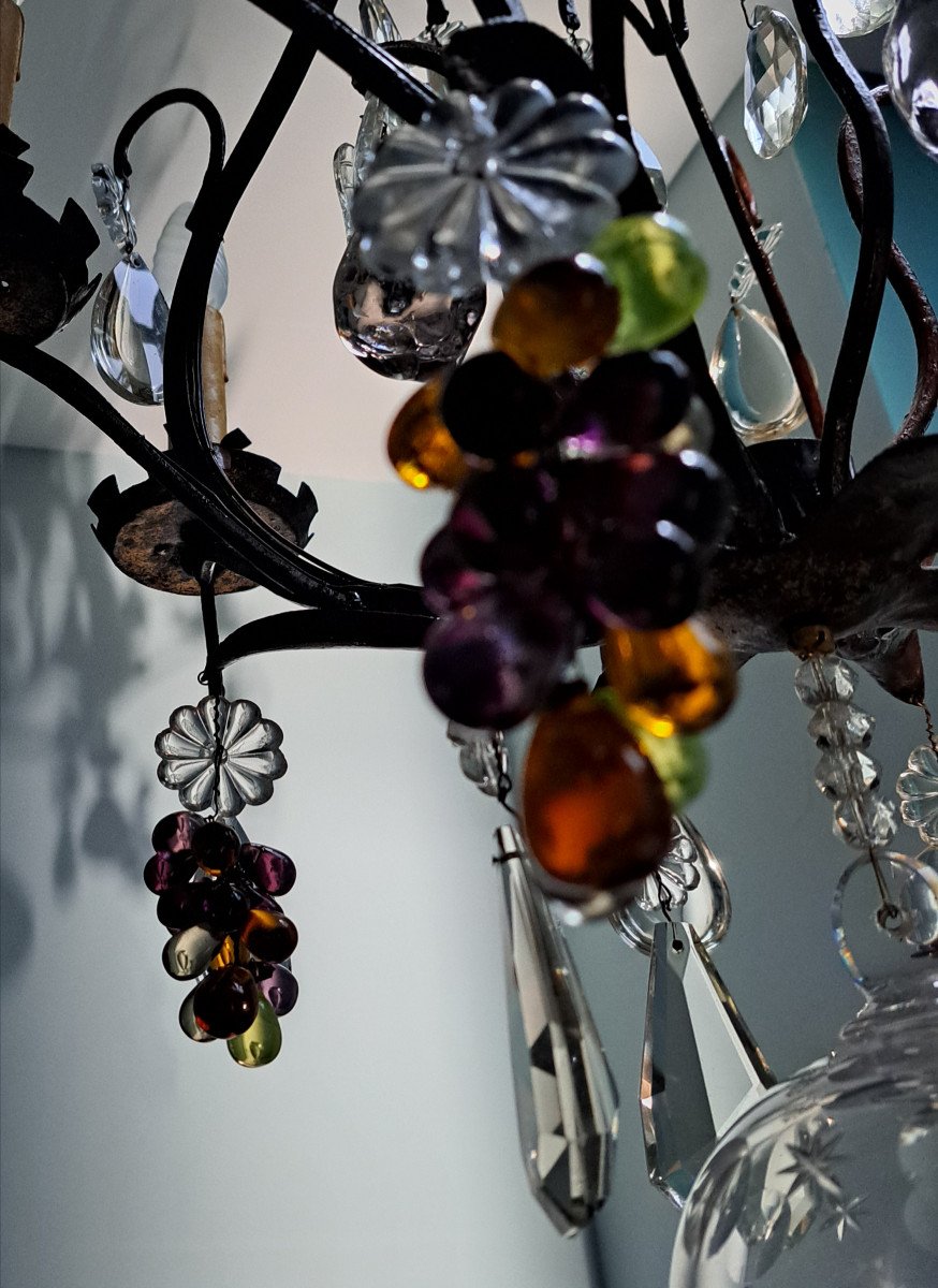 Cage Chandelier With Fruit Decor.-photo-6