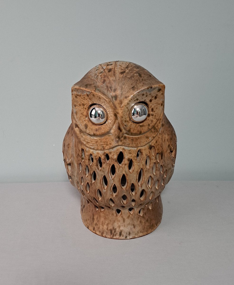 Owl: 1970s Table Lamp From Agnés Escalas.-photo-2