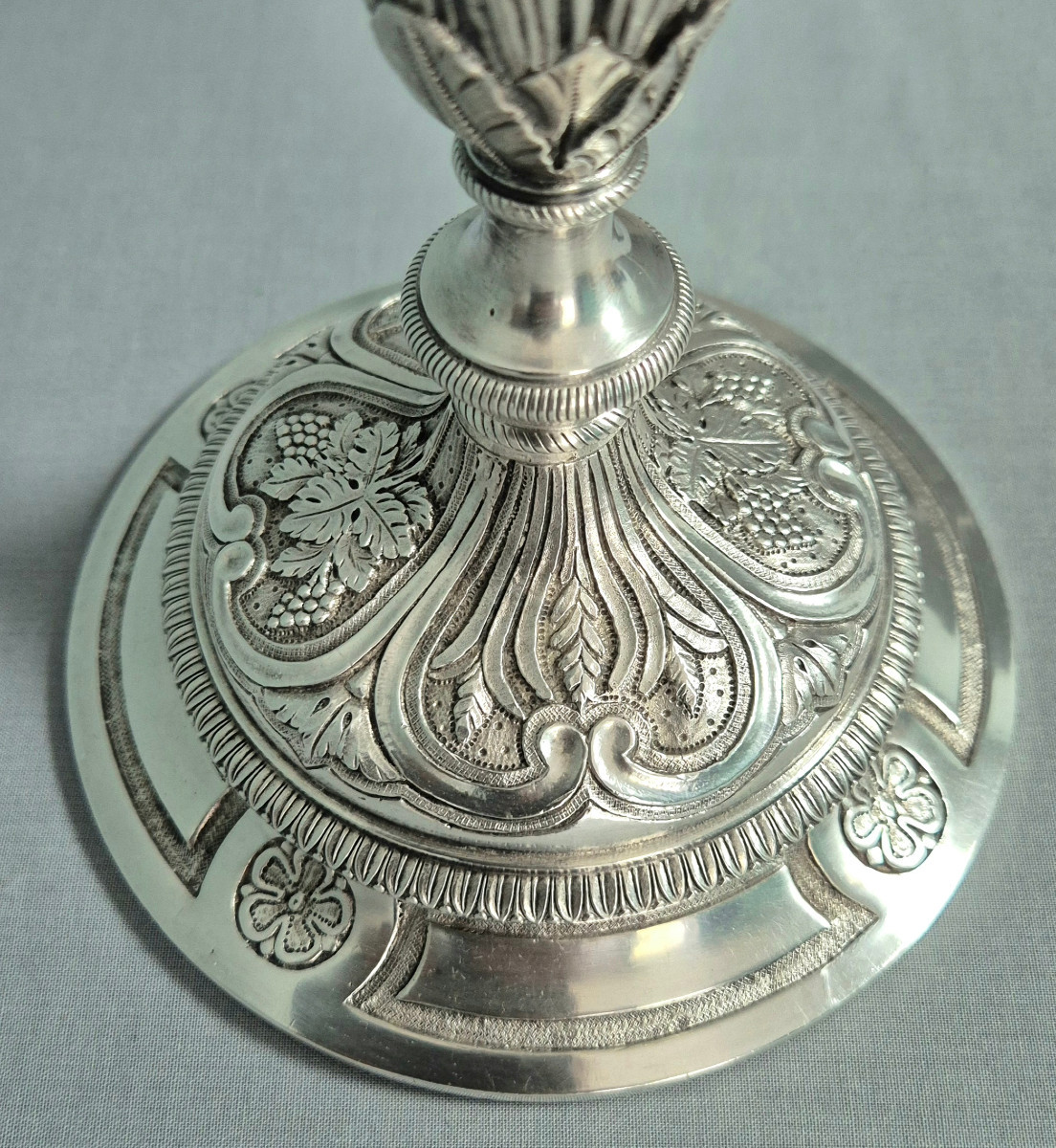 Chalice In Silver-plated And Vermeil Bronze.-photo-3