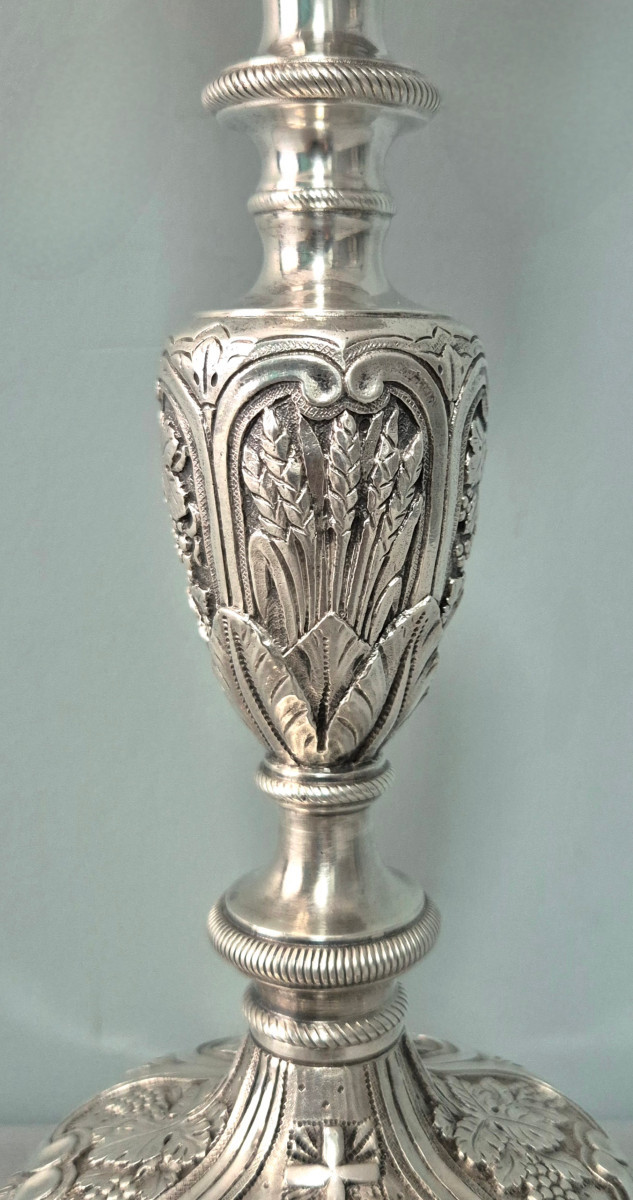 Chalice In Silver-plated And Vermeil Bronze.-photo-4
