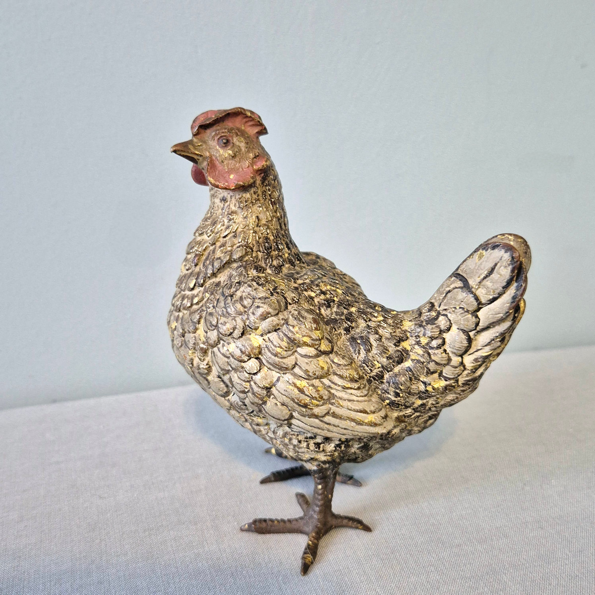 White Hen: Vienna Bronze Signed Bergmann.-photo-6