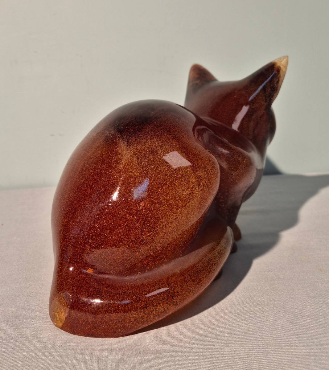 Grand chat en pâte de verre: Daum.-photo-3