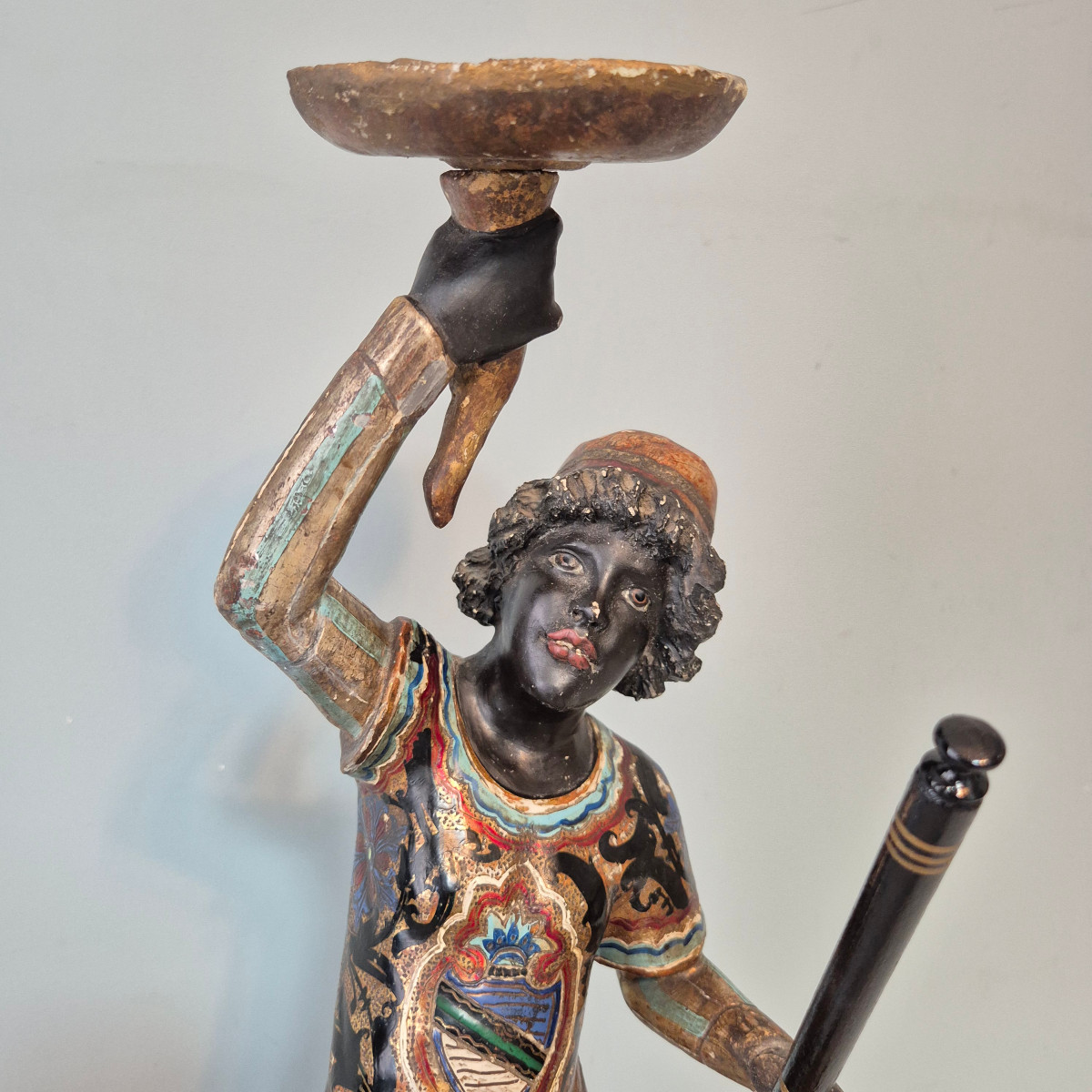 Carved Wooden Torch Holder: Venice.-photo-3