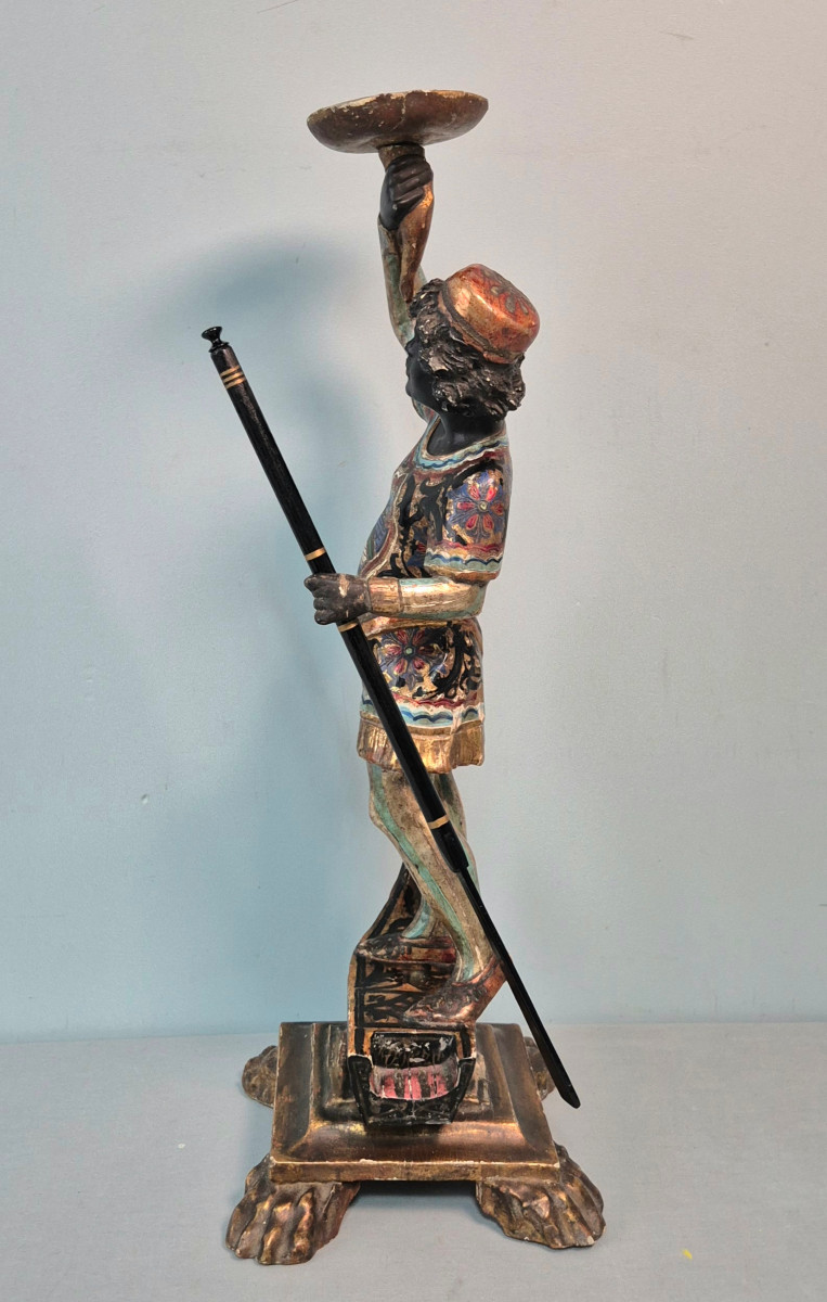 Carved Wooden Torch Holder: Venice.-photo-3