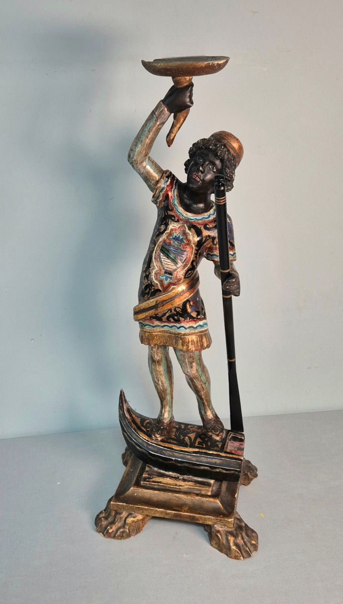 Carved Wooden Torch Holder: Venice.-photo-7