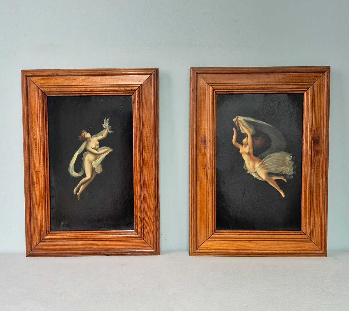 2 Young Girls: Chiaroscuro After Michelangelo Maestri. -photo-2