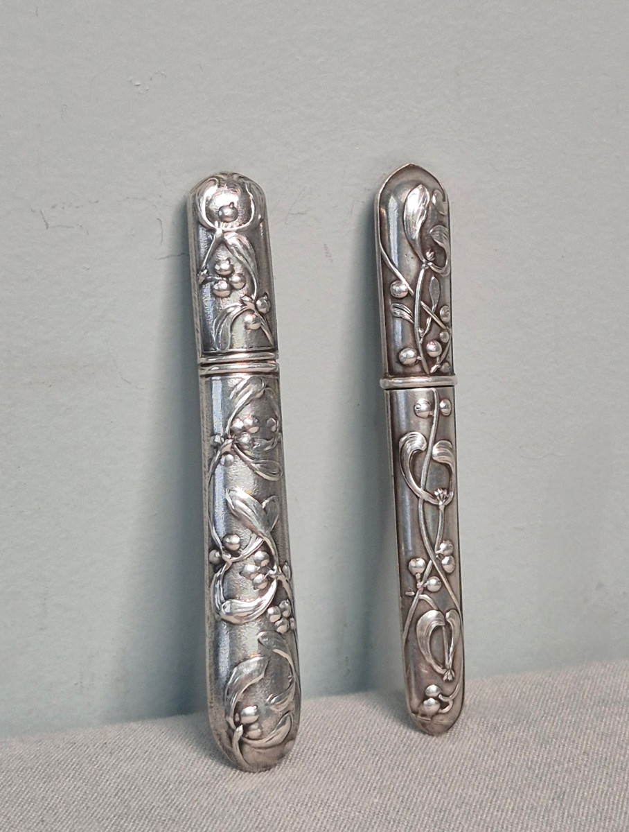 Silver Needle Cases.
