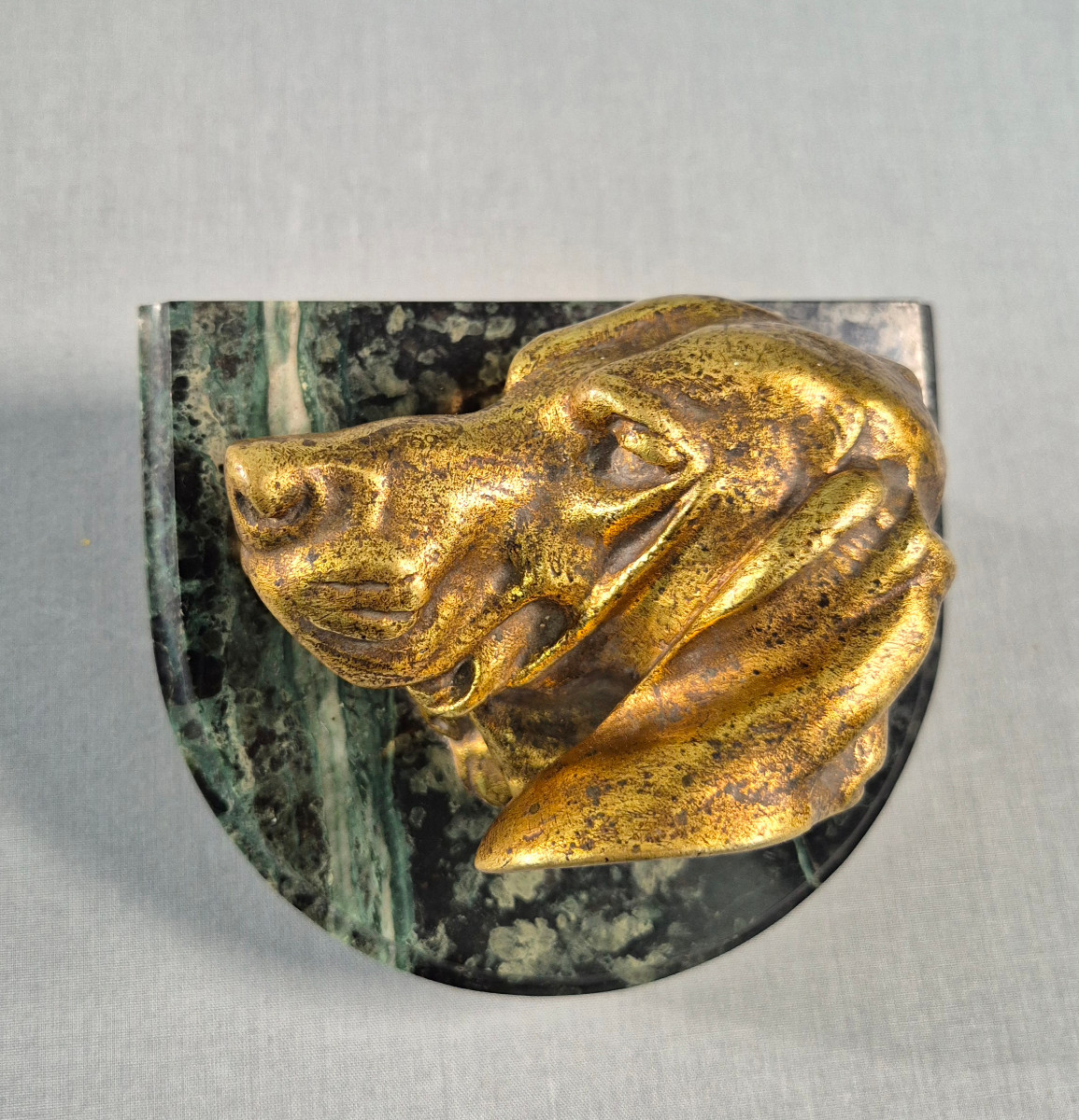 Paperweight: Dog Head Signed Jacquemart.-photo-2