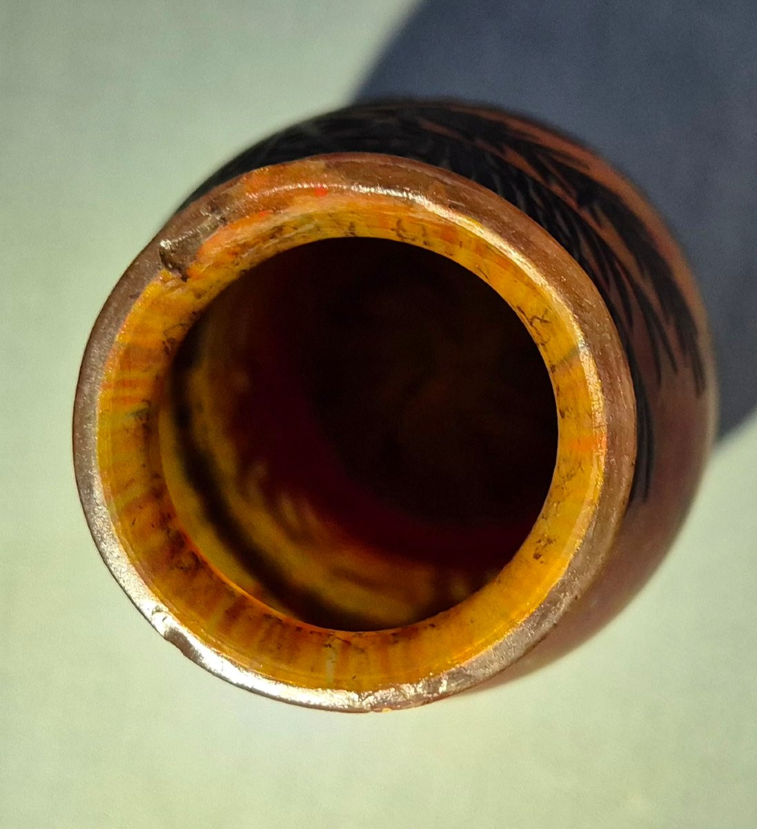 Glass Paste Vase: The Degué Palm Grove.-photo-4