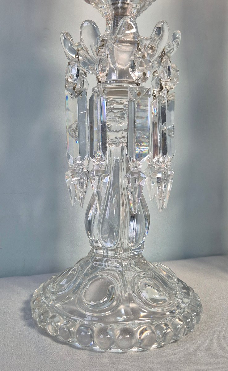 Pair Of Baccarat Crystal Candle Holders.-photo-2