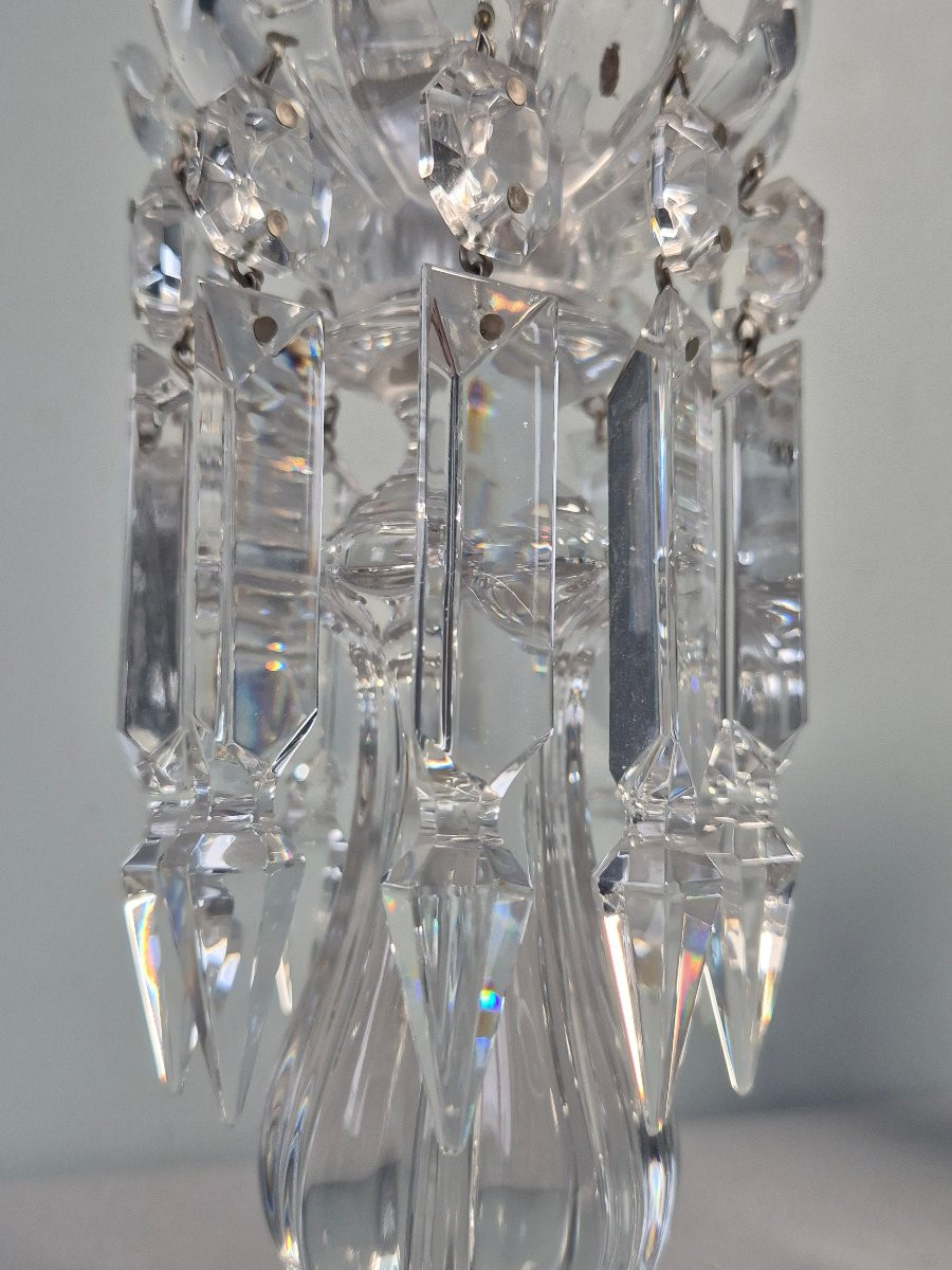 Pair Of Baccarat Crystal Candle Holders.-photo-3