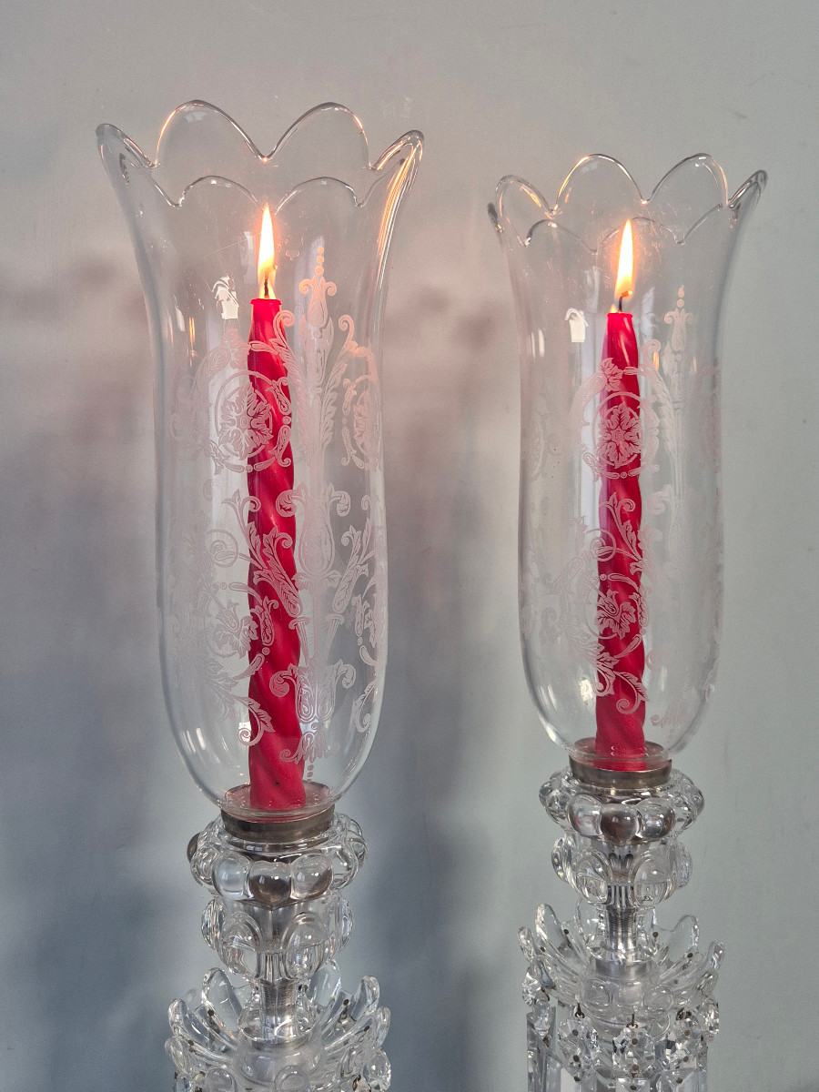 Pair Of Baccarat Crystal Candle Holders.-photo-8