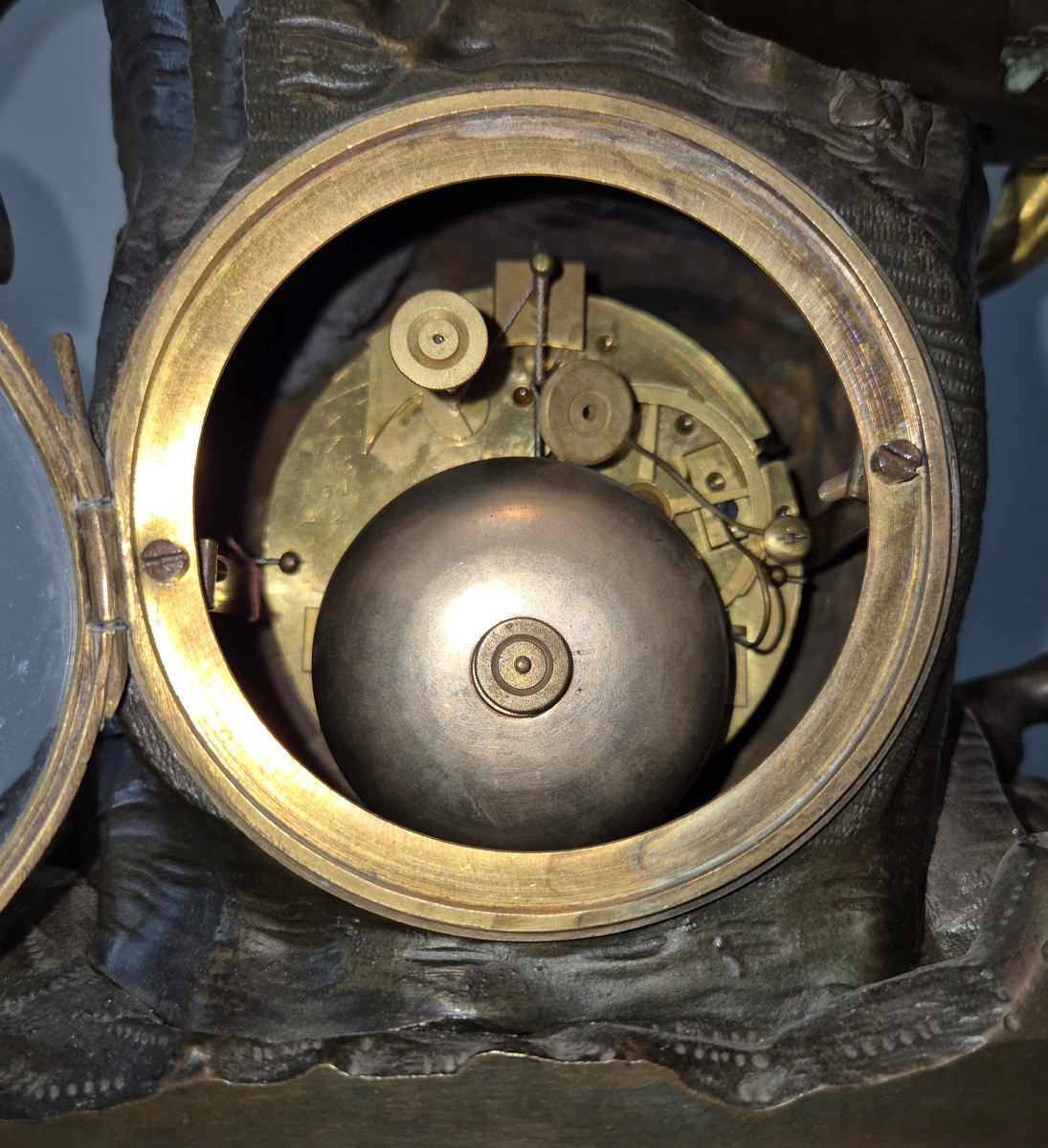 Alexandre Le Grand: Empire Gilt Bronze Clock. Wire Movement, 1823 Signed  Honoré Pons.-photo-3