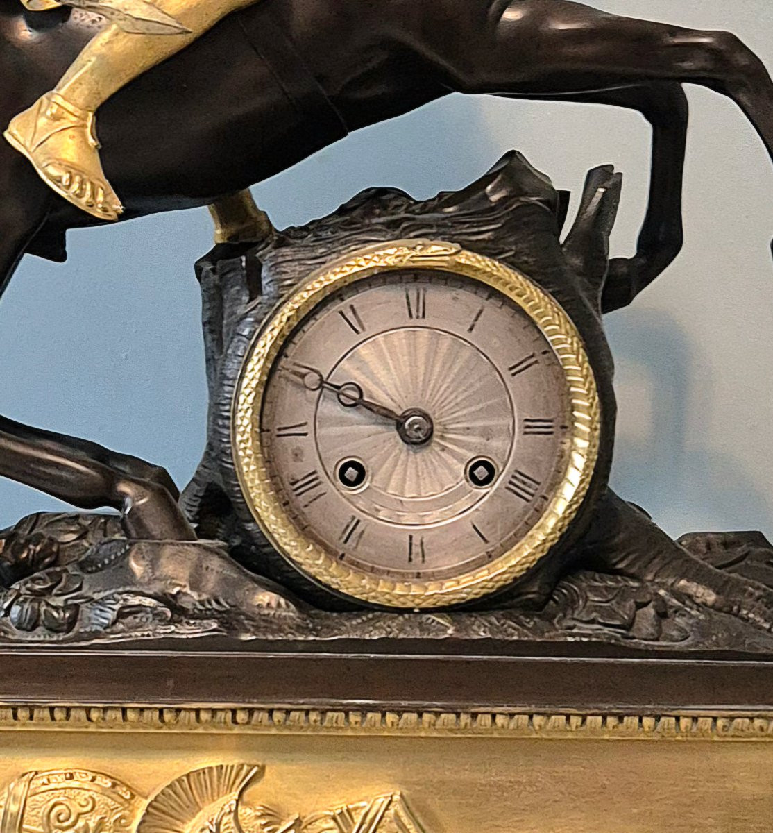 Alexandre Le Grand: Empire Gilt Bronze Clock. Wire Movement, 1823 Signed  Honoré Pons.-photo-3