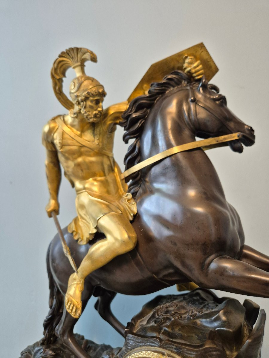 Alexandre Le Grand: Empire Gilt Bronze Clock. Wire Movement, 1823 Signed  Honoré Pons.-photo-4