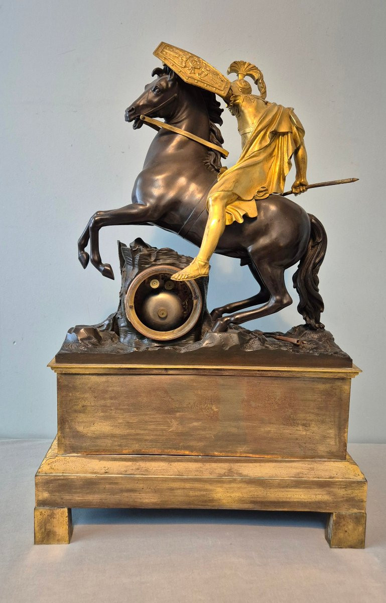 Alexandre Le Grand: Empire Gilt Bronze Clock. Wire Movement, 1823 Signed  Honoré Pons.-photo-6