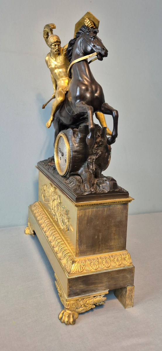 Alexandre Le Grand: Empire Gilt Bronze Clock. Wire Movement, 1823 Signed  Honoré Pons.-photo-8