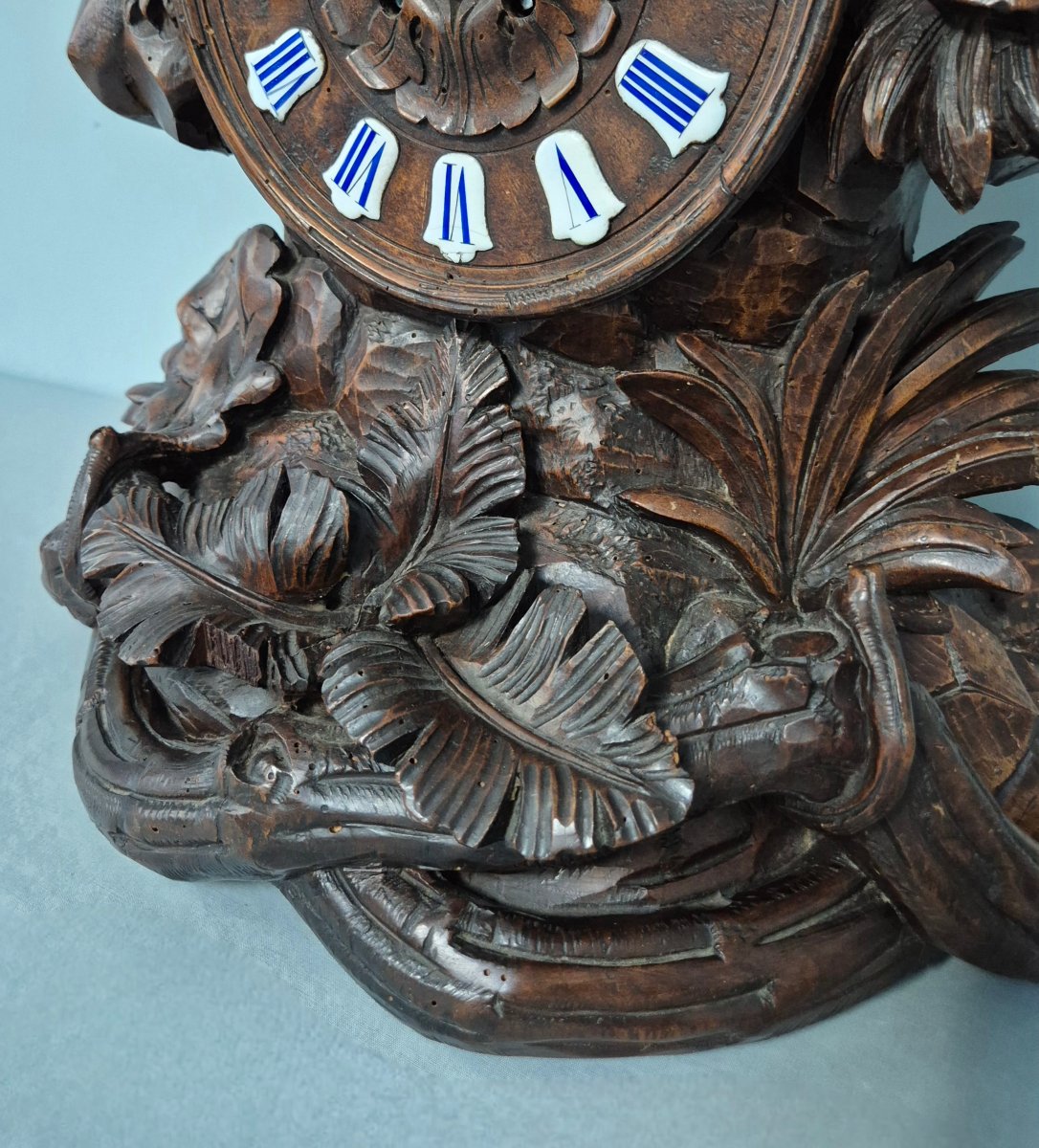 Pendule de la Forêt Noire: décor au coq.-photo-4