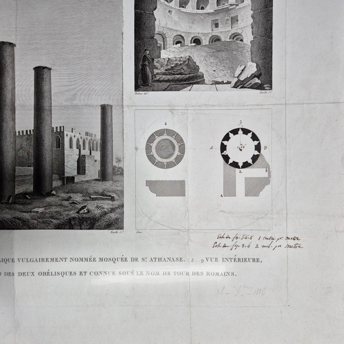 Description de L'Egypte 1816: 4 planches d'Alexandrie.-photo-5