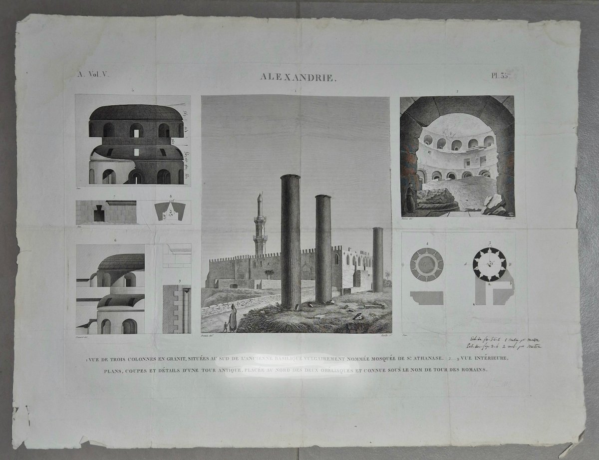 Description de L'Egypte 1816: 4 planches d'Alexandrie.-photo-4