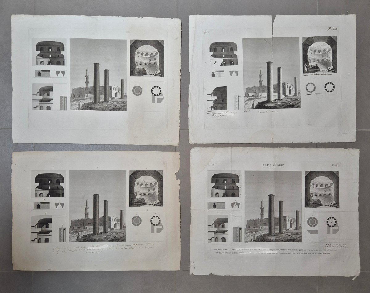 Description de L'Egypte 1816: 4 planches d'Alexandrie.