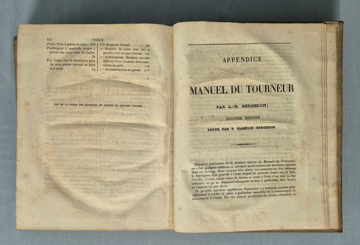 Bergeron's Woodturner's Manual. 1816, 2 Complete Volumes-photo-1