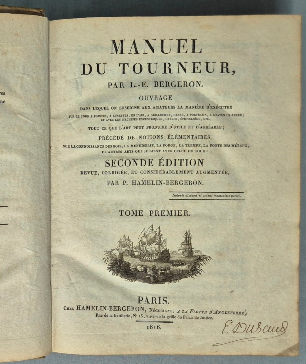 Bergeron's Woodturner's Manual. 1816, 2 Complete Volumes