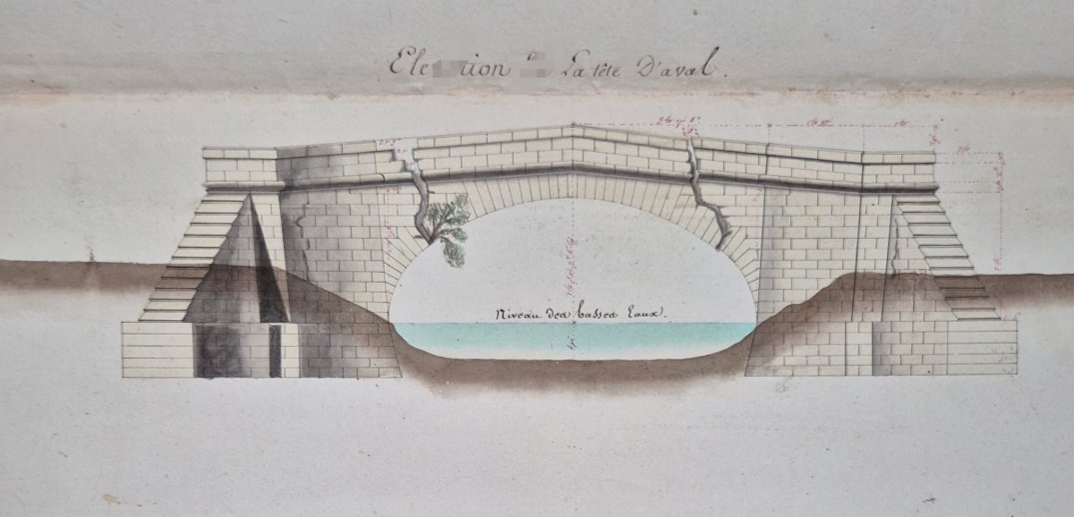 General View Of Bordeaux. Map Of The Magrigne Bridge, 1769.-photo-4